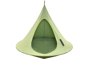 Single Cacoon Hanging Chair – Cozy Indoor/Outdoor Hammock with Polyester Canvas, 440 lb Capacity, Includes 18ft Rope & Carabi