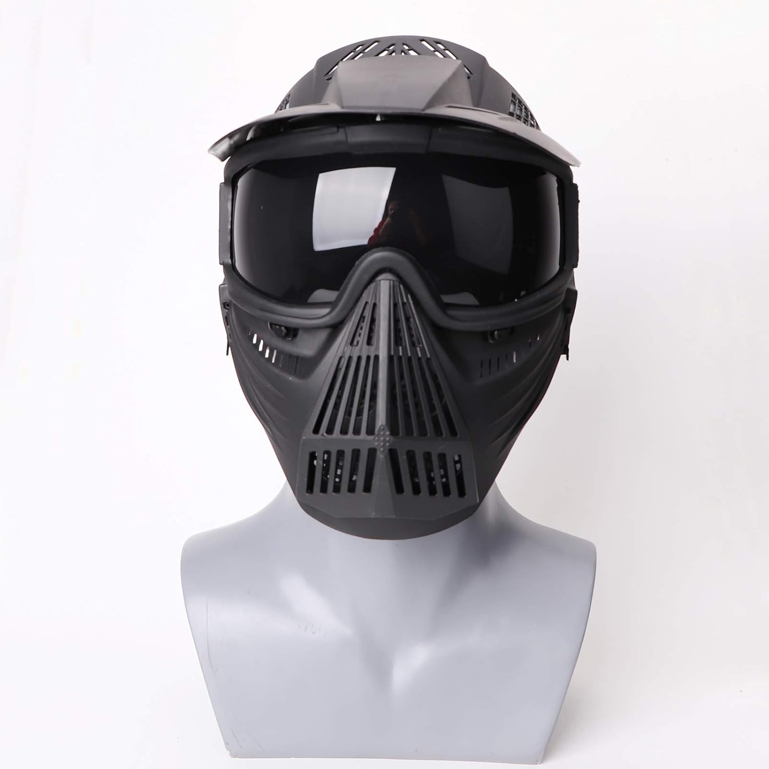 Rinling Paintball Mask, Airsoft Mask Full Face Protection Gear with Goggles Impact Resistant for Hunting CS Airsoft Paintball Game and Other Outdoor Activities (Black-Gray Lens) : Sports & Outdoors