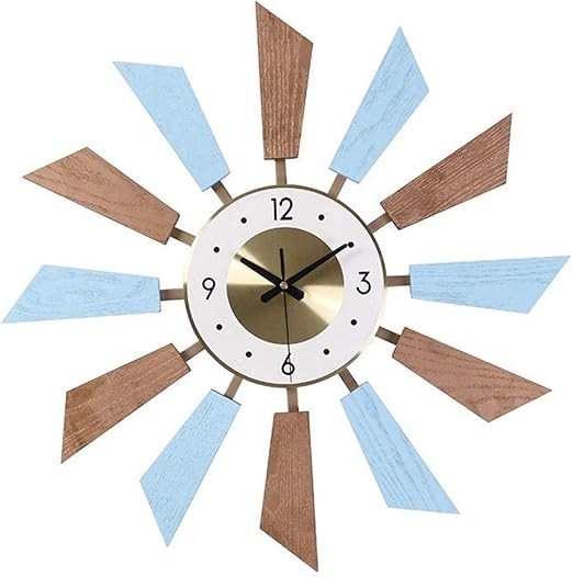 Jue Reloj De Pared De Madera Molino De Viento Creativo Simple De