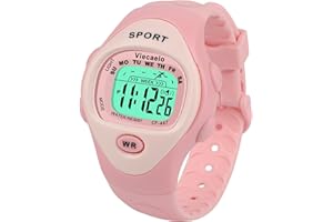 Viecaeio Kids Digital Watch, Multifunctional Shockproof Waterproof Boys Sport Outdoor, Birthday and Christmas Gift for 3-8 Years (Black)