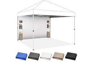 CROWN SHADES SideWall Silver for 10x10 Pop Up Canopy with 6 Pockets, 1 Pack Sidewall Only with Silver Coating (1 Pack, Beige)