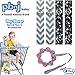 PBnJ baby Toy Saver Strap Holder Leash Secure Accessories Gray Chevron/Black Paisley - 4pc
