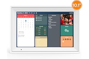LINKDAZE Digital Calendar - 10.1'' Smart Electronic WiFi Chore Chart with 1280 * 800 IPS HD Touch Screen Display, Interactive Family and Hearth Chore Planner, Auto-Rotate Easy Setup to Sync via AiMOR APP