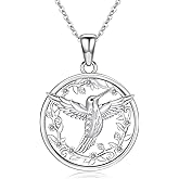 Zorlioy Diamond Hummingbird Necklace for Women 925 Sterling Silver Lab Grown Diamonds Hummingbird Pendant Jewelry Gift for Women (D color, VVS clarity)
