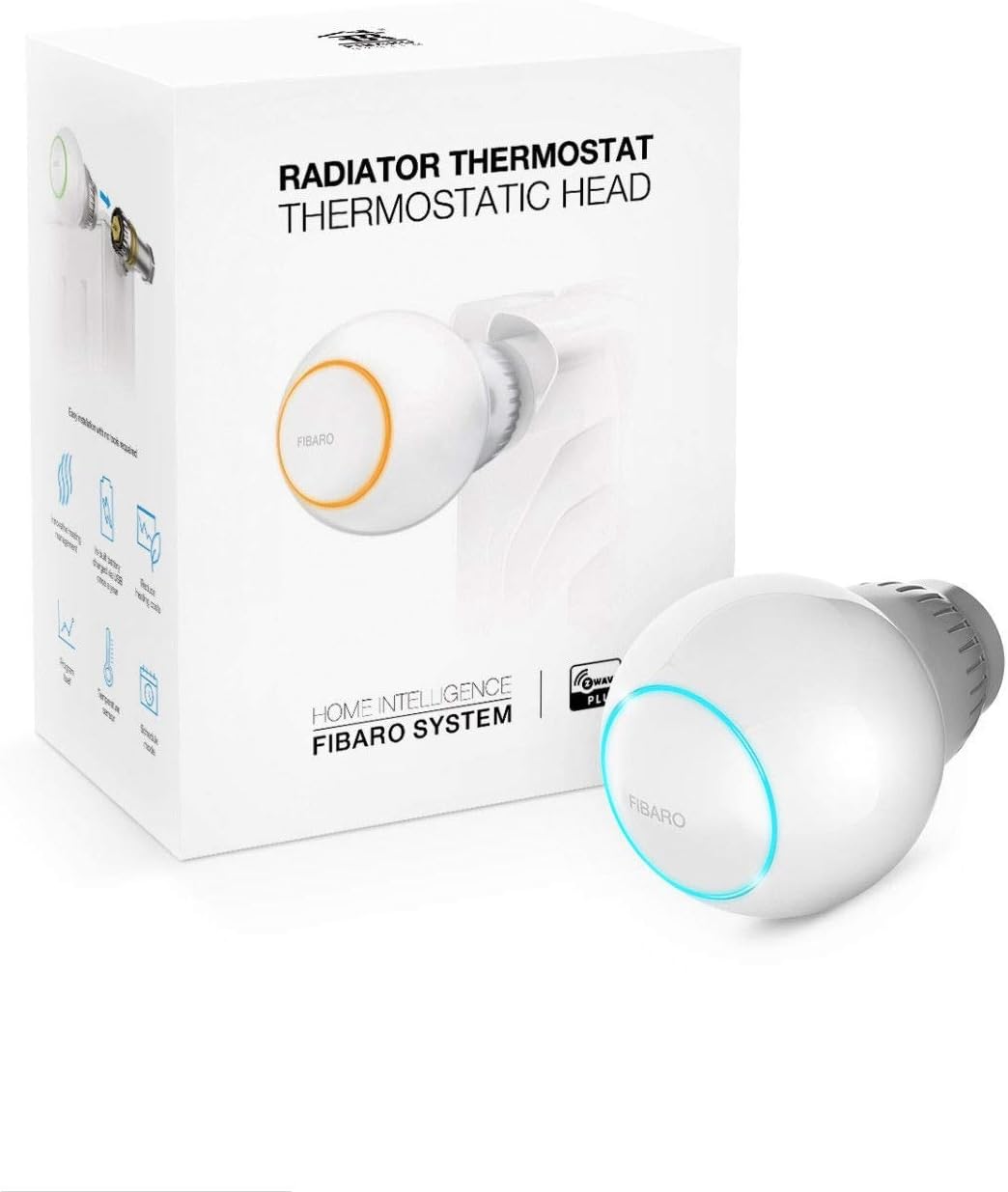 FIBARO The Heat Controller Head/Z-Wave Plus Heating Thermostat, Radiator Thermostat, FGT-001, White