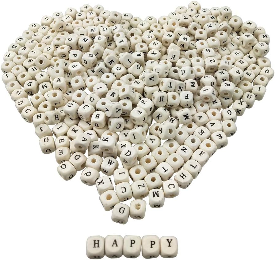 Great Offers 400pcs Mixed Wooden Alphabet Letter Cube Loose Beads For Diy Craft Project Jewelry Home Kitchen For Wholesale Dnoodlehousespid Com