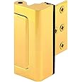 Prime-Line U 11442 Door Reinforcement Lock – Add Extra, High Security to your Home and Prevent Unauthorized Entry – 3” Stop, Aluminum Construction, Polished Brass (Single Pack)