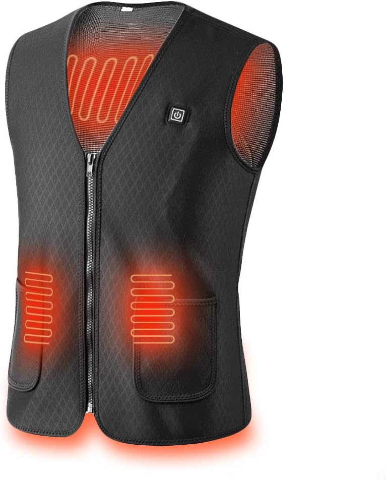 Heated Vest, USB Charging Electric Heated Jacket for Women Men Outdoor Motorcycle Riding Golf Hunting, Washable and…