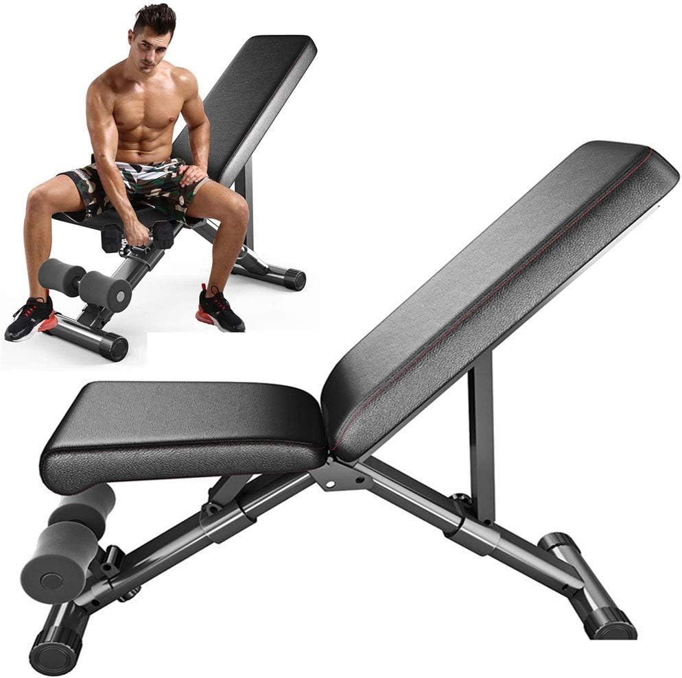 HGFDSA Adjustable Bench, Utility Weight Bench for Full Body Workout - Multi-Purpose Foldable Exercise Bench Weightlifting and Strength Training for Home Gym