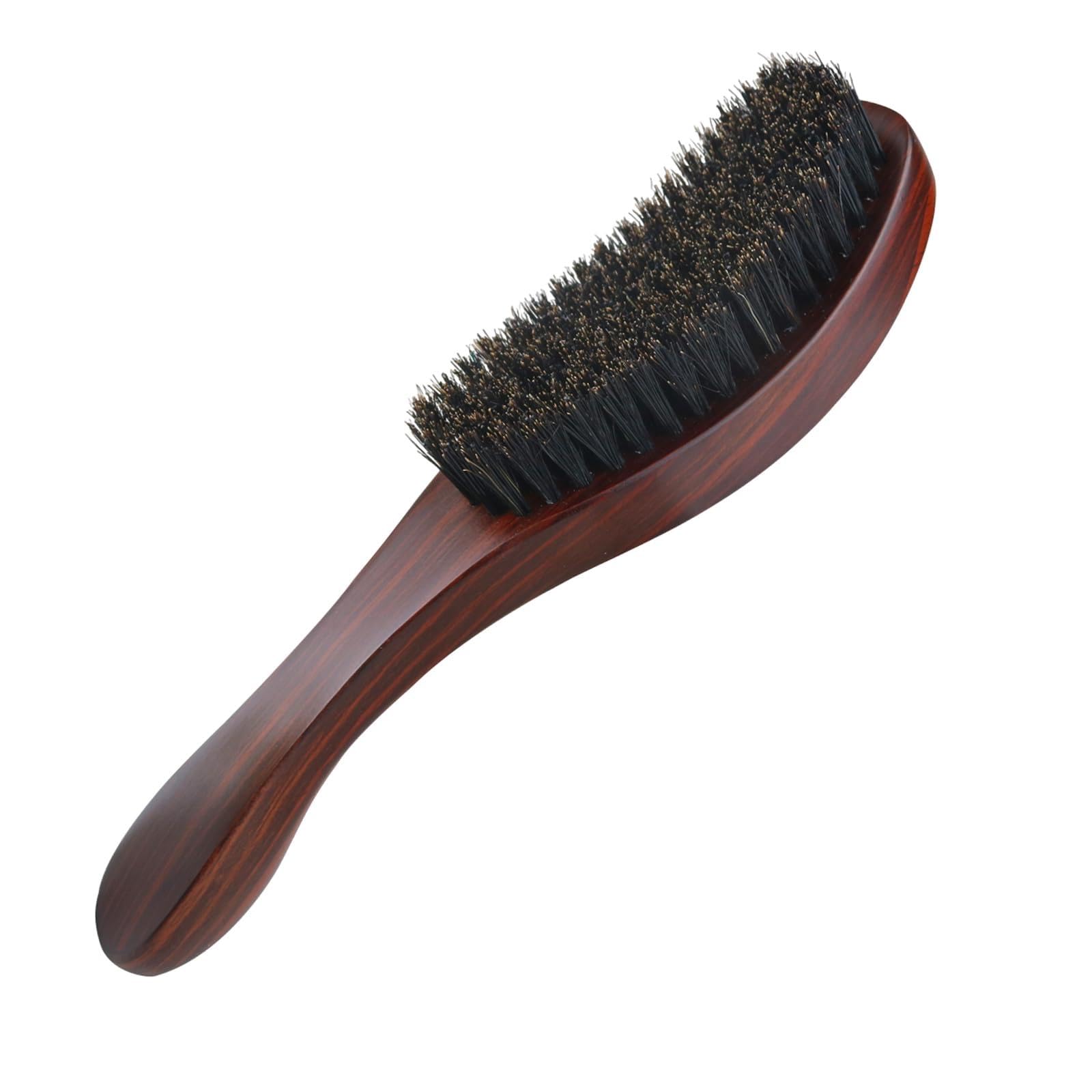 Boar BristleHair Brush for Men's Reddish Brown Scalp and Facial Hair Care, Suitable for Massage