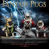 Fantasy Pugs 2019 12 x 12 Inch Monthly Square Wall Calendar by Wyman, Funny Animals by