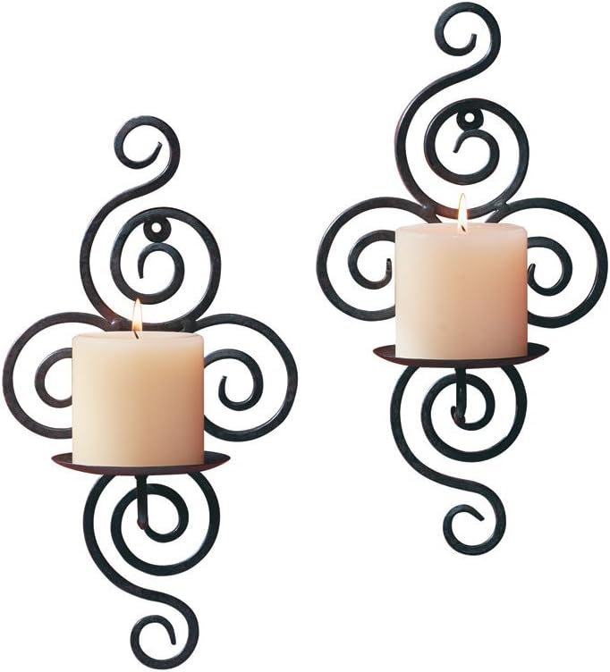 Candle Sconce, Black Iron Modern Wall Sconce Candle Holder