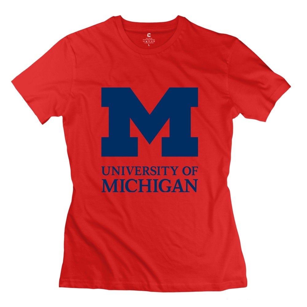 Red University Of Michigan Short Sleeve Tshirt For Men