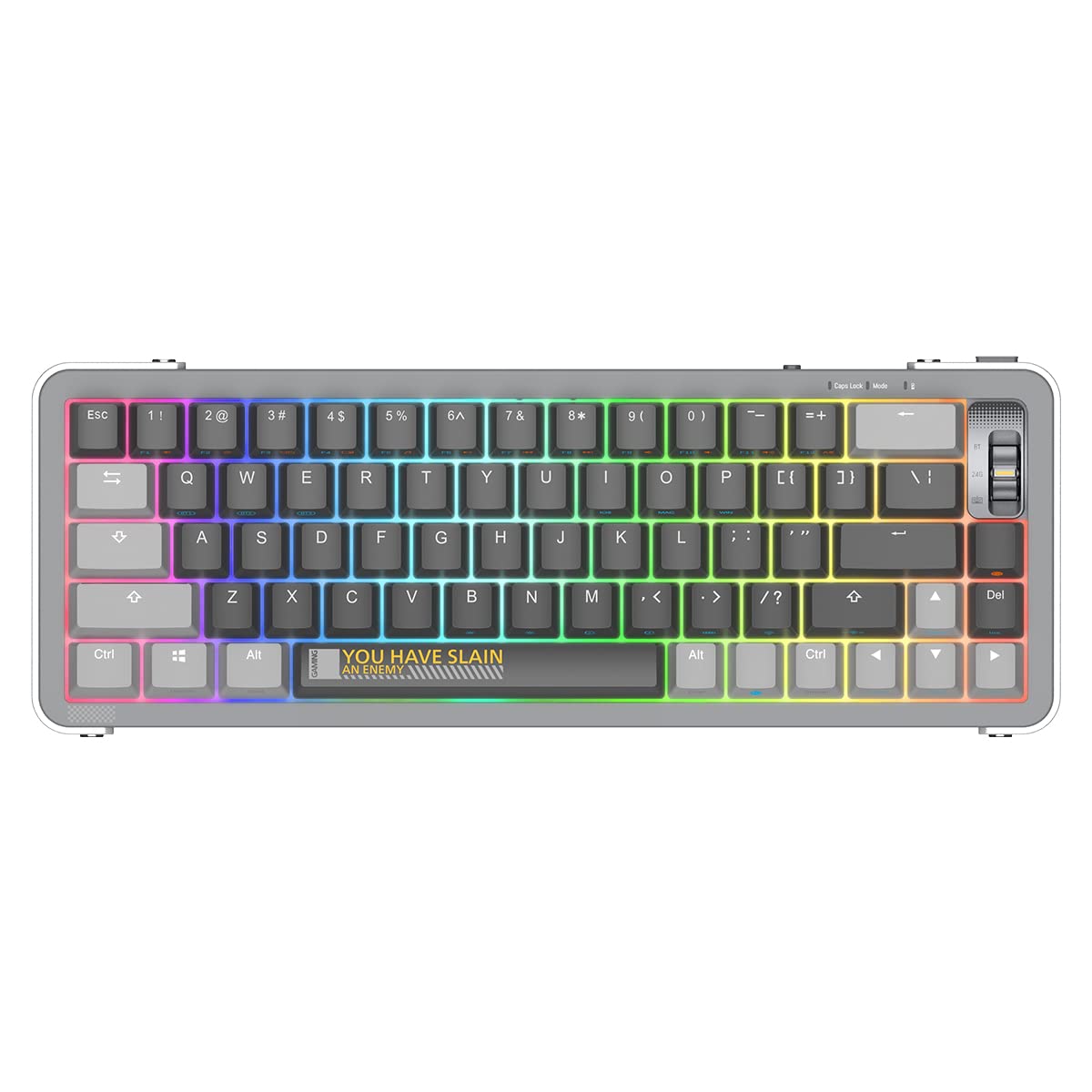 YUNZII Royalaxe Y68 65% Hot-Swappable Wireless Mechanical Keyboard with RGB Backlight, Double Shot PBT Keycaps for Gamer/Mac/Win (Gateron Pro Red, Y68 Black)