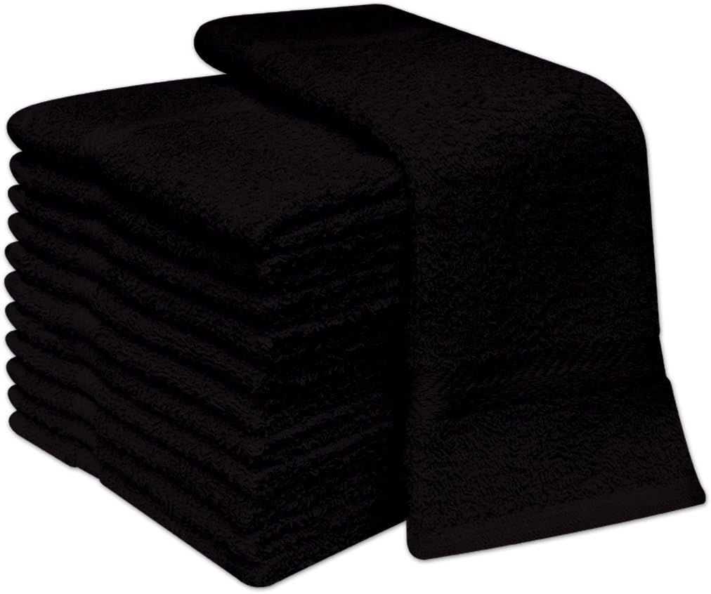 Quick Cleaning Supplies Deluxe Pack of 12 Face Cloths Towels 100 Cotton Face Flannels 30x30cm