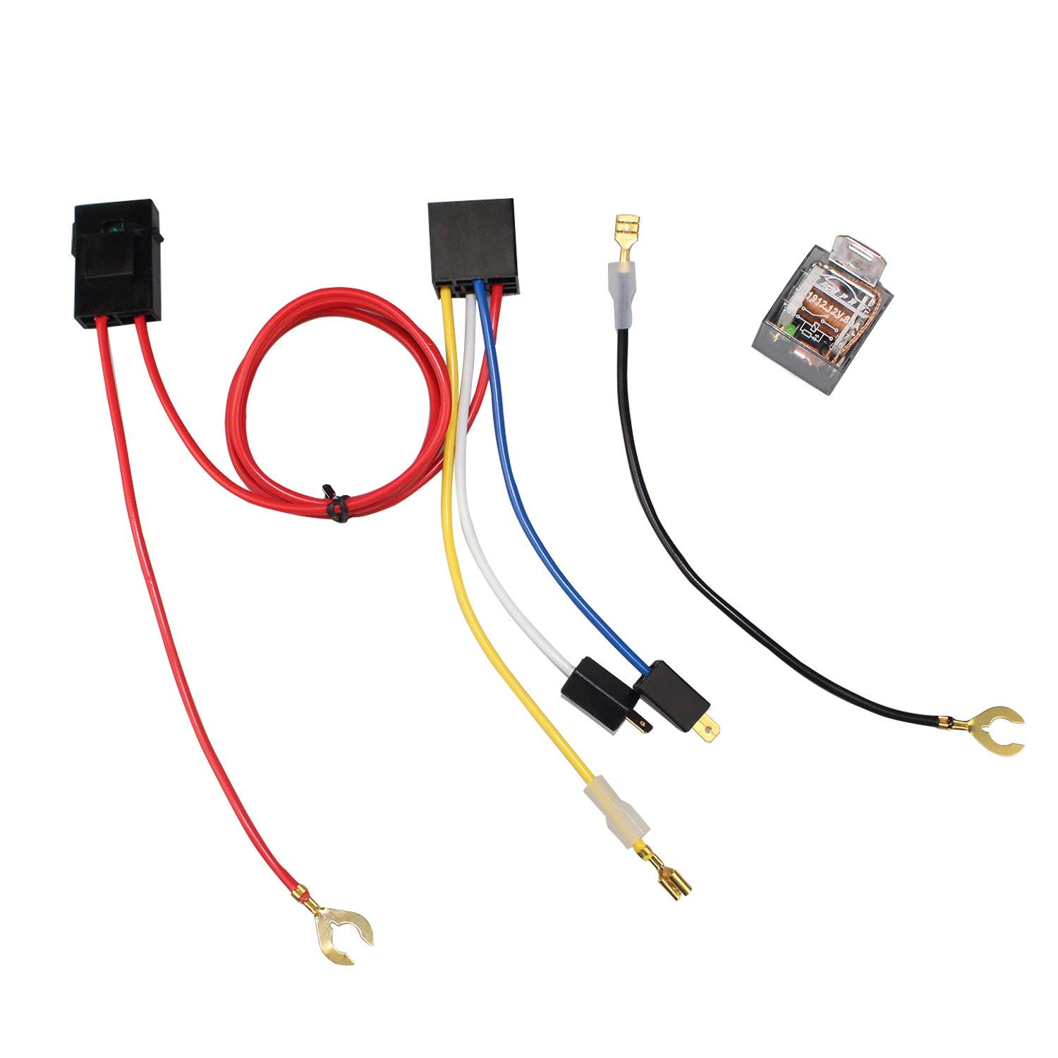 GAMPRO 12V 80 Amp Relay Switch Harness Set with fuse(30 Amp), 4Pin