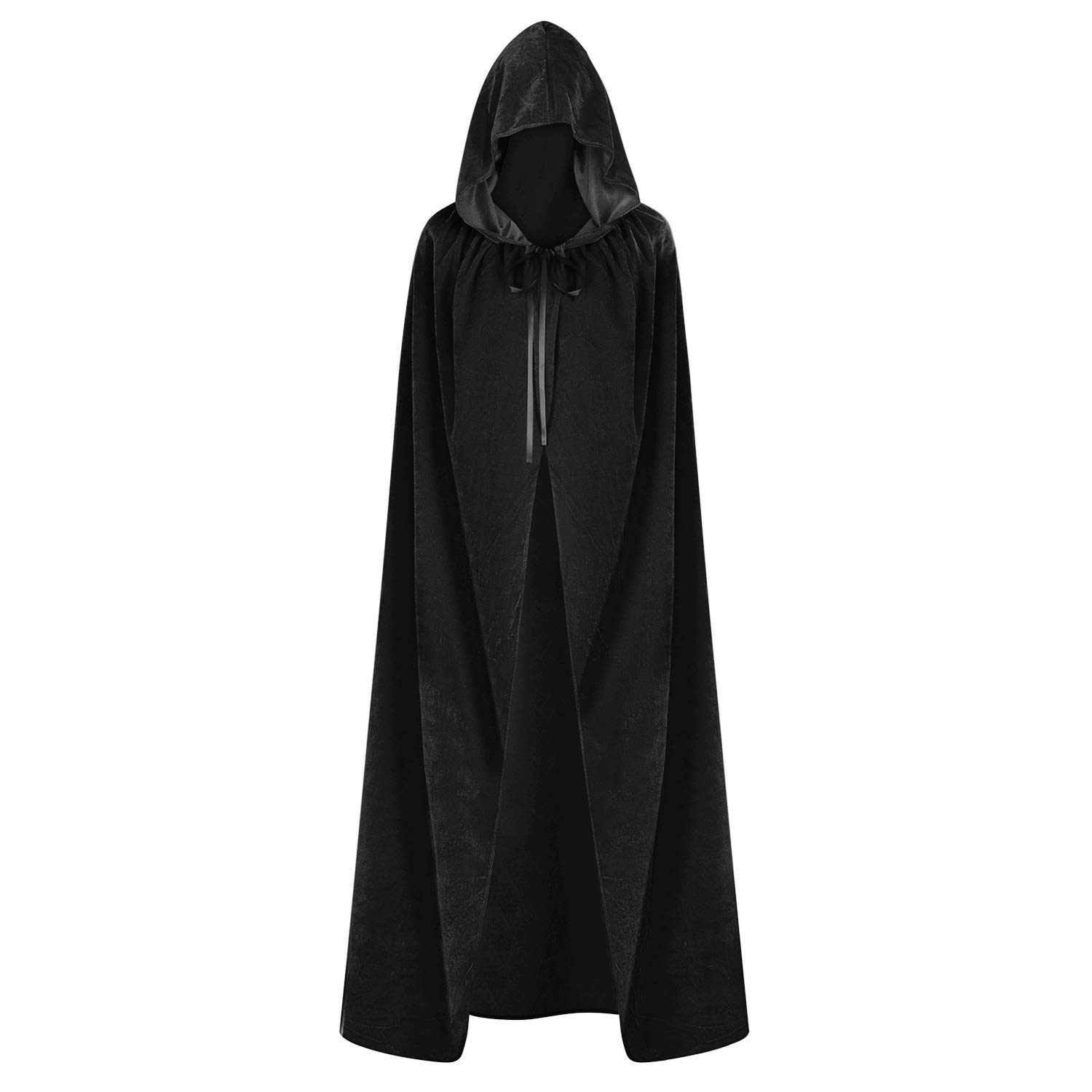 IBLUELOVER Halloween Hooded Cloak Velvet Medieval Devil Vampire Wizard Cosplay Tunic Death Long Gothic Cape Knight Fancy Dress Musical Prince Renaissance Hooded Coat Christmas Cool Costume