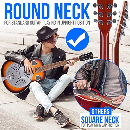 Resophonic Resonator Acoustic Electric Guitar 6 String Round Neck