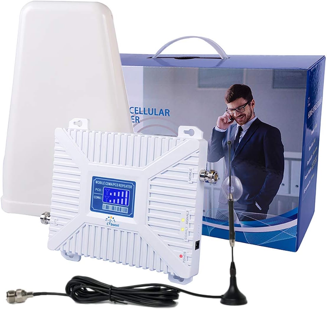 CiBoost Cell Phone Signal Booster for Home Dual Band Mobile Repeater 3G4G LTE Verizon Sprint U. S. Cellular T-Mobile AT&T FCC
