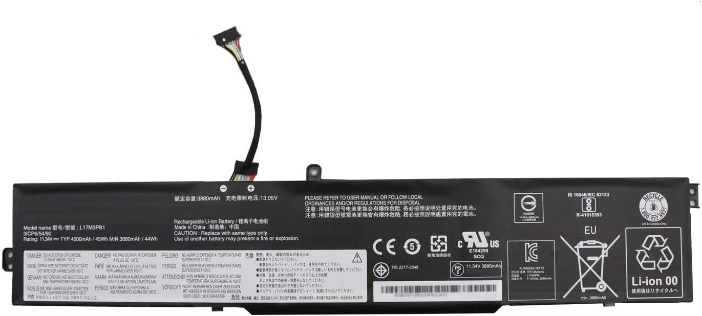L17M3PB1 L17D3PB0 5B10Q71254 L17C3PB0 5B10Q71252 5B10Q71251 5B10W67266 5B10W67404 Laptop Battery Replacement for Lenovo IdeaPad 330-17ICH 330-15ICH Series(11.34V 45Wh 4000mAh)