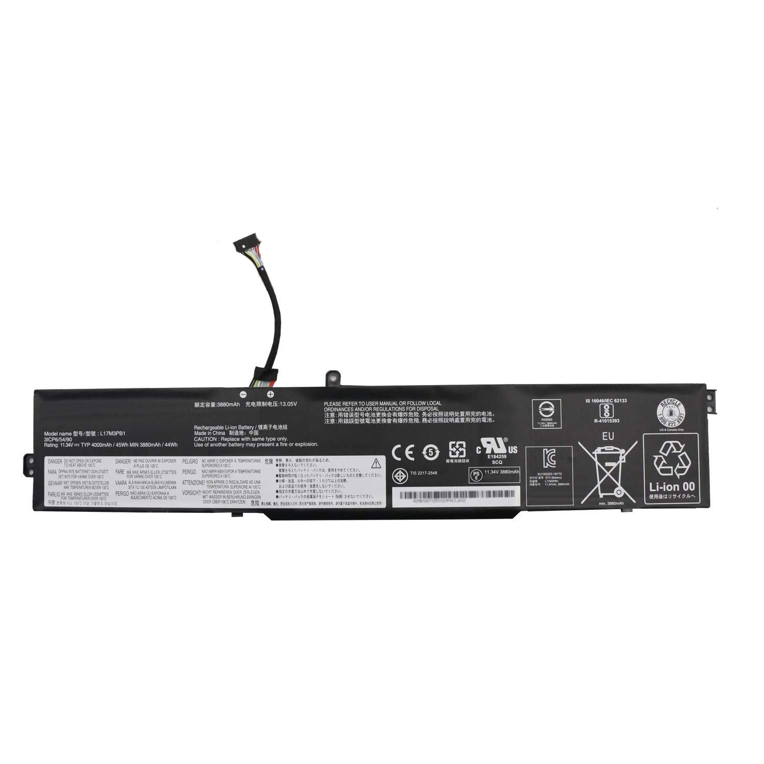 L17M3PB1 L17D3PB0 5B10Q71254 L17C3PB0 5B10Q71252 5B10Q71251 5B10W67266 5B10W67404 Laptop Battery Replacement for Lenovo IdeaPad 330-17ICH 330-15ICH Series(11.34V 45Wh 4000mAh)