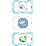 MAM Air Day & Night Pacifiers (3 Pack), MAM Sensitive Skin Pacifier 6+ Months, Glow in The Dark Pacifier, Best Pacifier for B