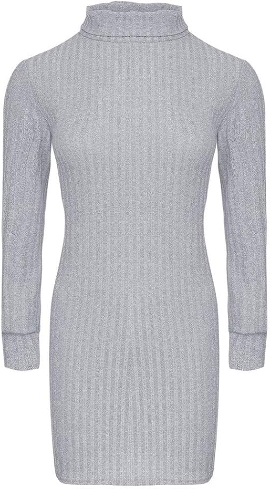 Women's Sweater Dress, Casual Turtleneck Long Sleeve Pullover Slim Fit Knit Tops at  Women’s Clothing store