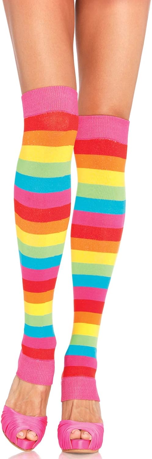 Leg Avenue Costume Accessories's Rainbow Pride Festival Thigh Highs Socks, Multicolour, One Size: Lingerie Sets: Clothing