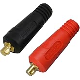 RIVERWELD TIG Welding Cable Panel Connector Plug DKJ10-25 200A 2pcs | with Red and Black Color Dinse-Style Quick Fitting