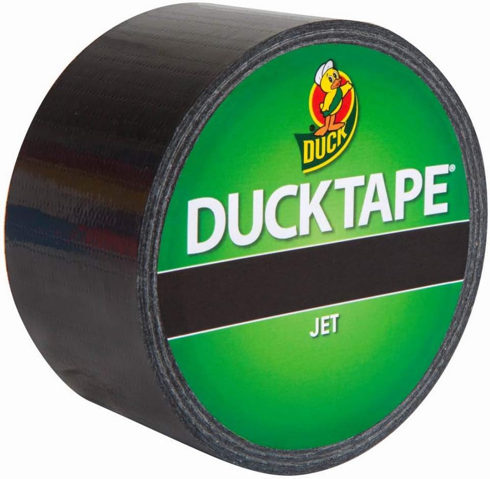 Duck Brand 1265013 Color Duct Tape, Black, 1.88 Inches x 20 Yards