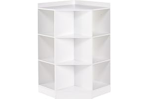 RiverRidge Kids 6-Cubby, 3-Shelf, White Corner Storage Cabinet