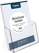 Europel Leaflet & Brochure Holder for A4 - Crystal Clear Acrylic Portrait