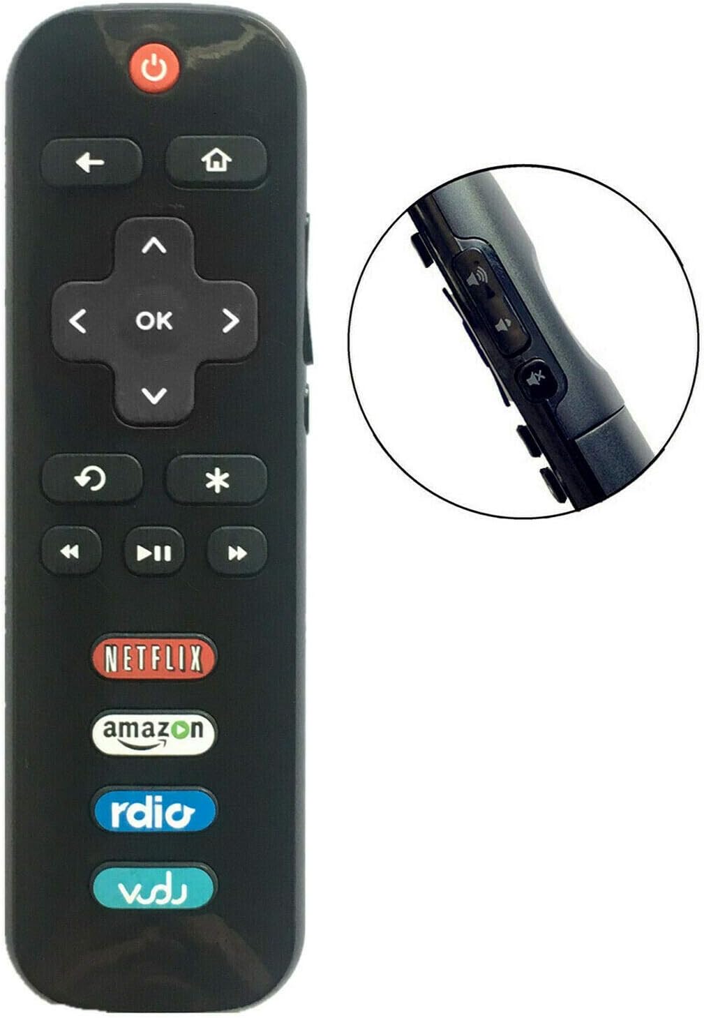 USBRMT New RC280 LED HDTV Remote Control 01 for TCL ROKU TV with Rdio Vudu Netflix Amazon