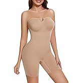 LIRASDIS Strapless Bodysuit with U Plunge | Tummy Control Full Body Shaper for Women, Adjustable Straps & Butt Lifter