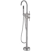 Artiqua Freestanding Tub Filler Bathtub Faucet Brushed Nickel Floor Mounted Faucets with Handheld Shower