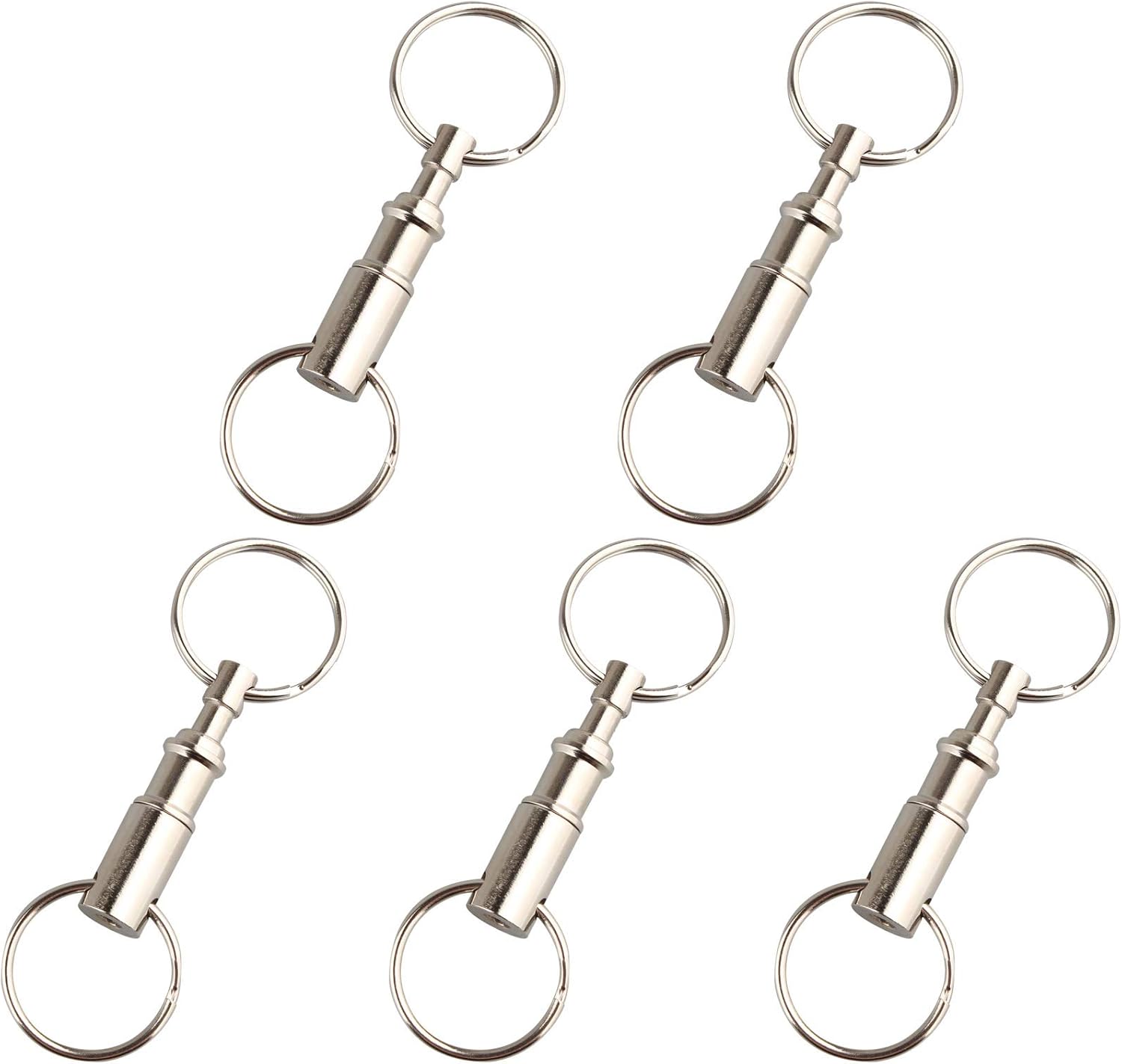 5PCS Dual Quick Release Keyrings Double Split Rings Belt Bulk Hardware