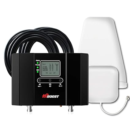 Hiboost Cell Phone Signal Booster Signal Extender Cellular Booster Signal Amplifier For Home Office Supports Up To 15000 Sq Ft Compatible With