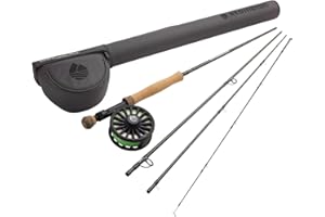 Redington Wrangler Fly Fishing Kit, Medium Fast Action Rod, Crosswater Reel, Fly Line, Leader, & Carrying Case
