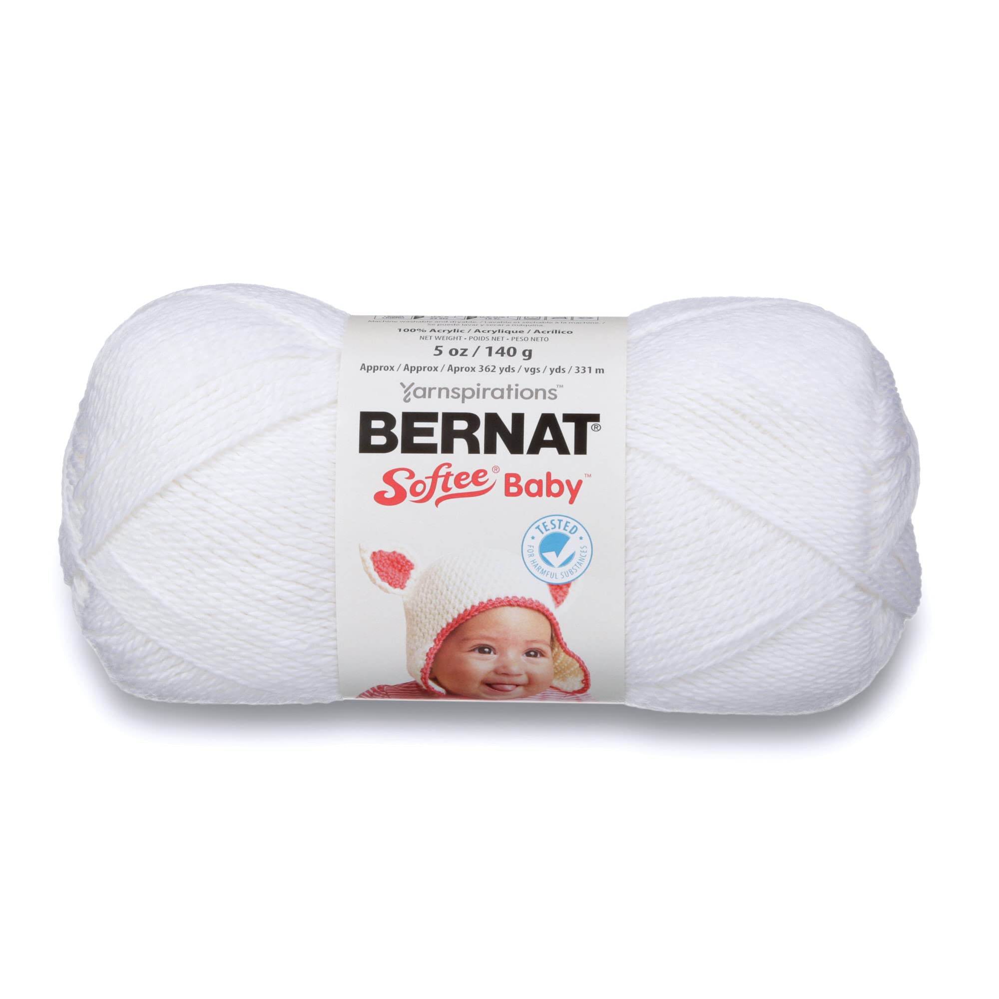 Bernat Softee Baby White Yarn - 3 Pack of 141g/5oz - Acrylic - 3 DK (Light) - 362 Yards - Knitting/Crochet