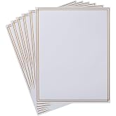 Topeen 60 Pack Stationery Set Paper with Gold Border, 8.5x11 Inch, White | Letter Size Stationery For Writing Letters