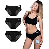 TIICHOO Period Underwear for Women Heavy Flow Soft Absorbent Menstrual Panties Teens Incontinence Leakproof 3 Pack