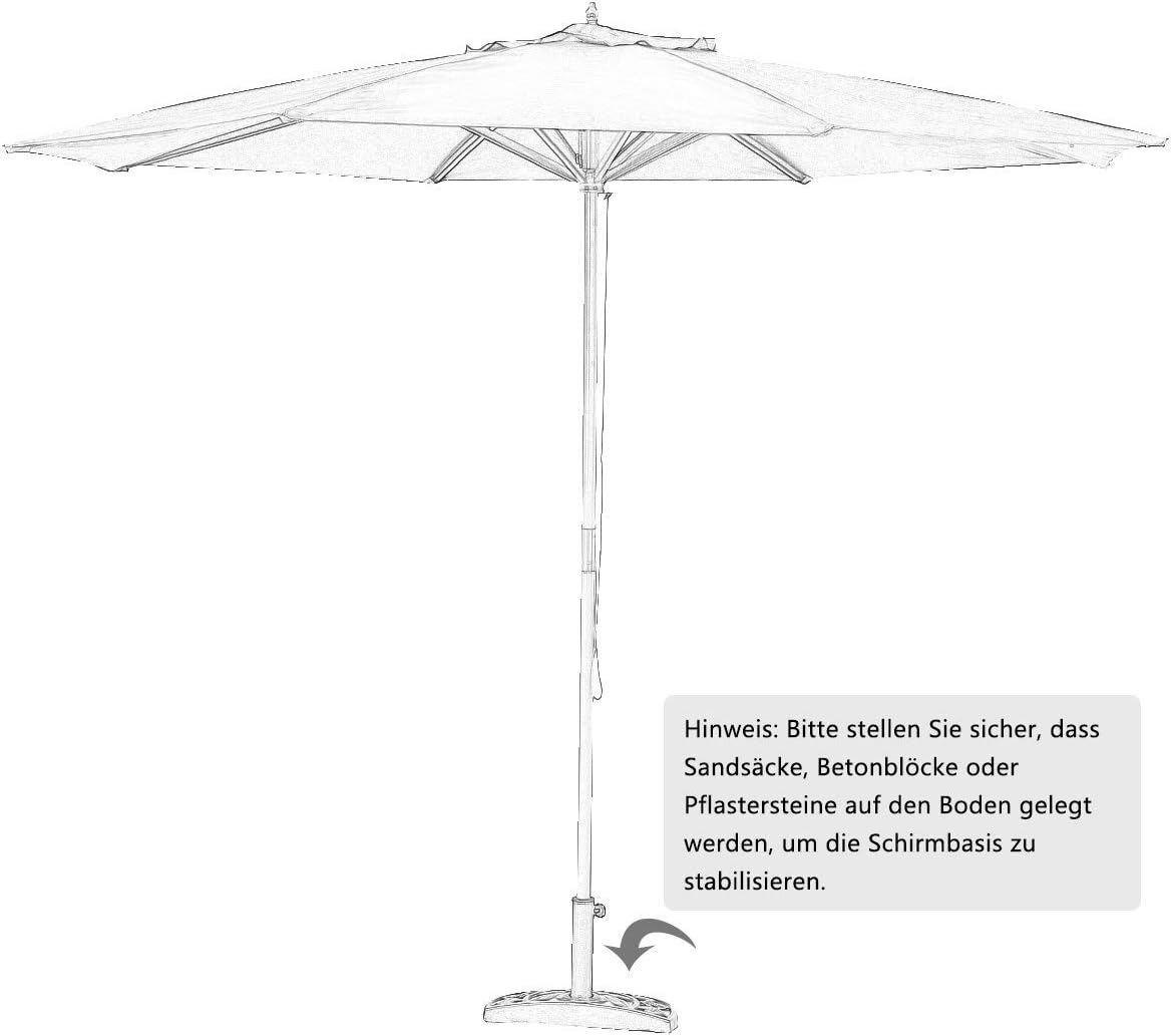 Costway Parasol Wood Garden Parasol Market Parasol Patio Umbrella Octagonal Crank Umbrella Diameter 270 Cm Hanging Parasol Choice Of Colours Red Amazon Co Uk Garden Outdoors