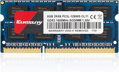 Kuesuny 8GB DDR3L 1600MHz Sodimm RAM PC3L 12800 Laptop Memory 204-Pin 1.35V
