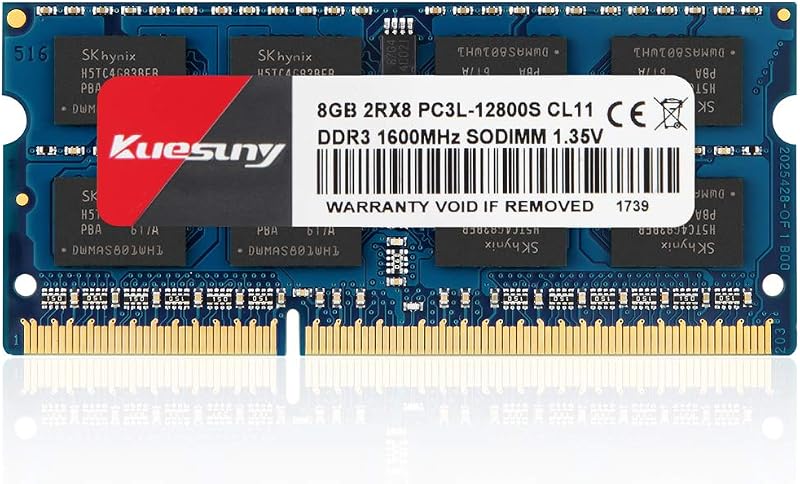 Kuesuny 8GB DDR3L 1600MHz Sodimm RAM PC3L 12800 Laptop Memory 204-Pin 1.35V