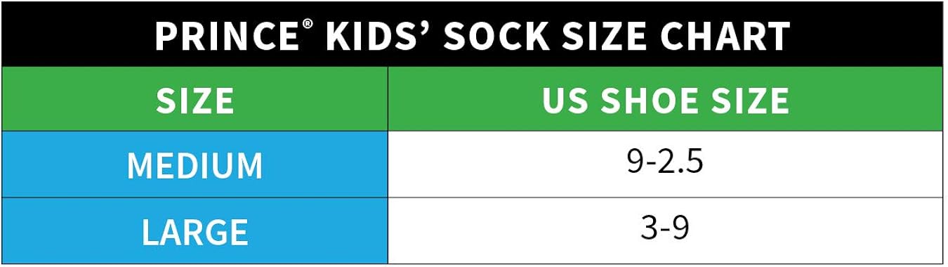 Prince Boys' Crew Length Athletic Socks with Cushion for Active Kids: Clothing