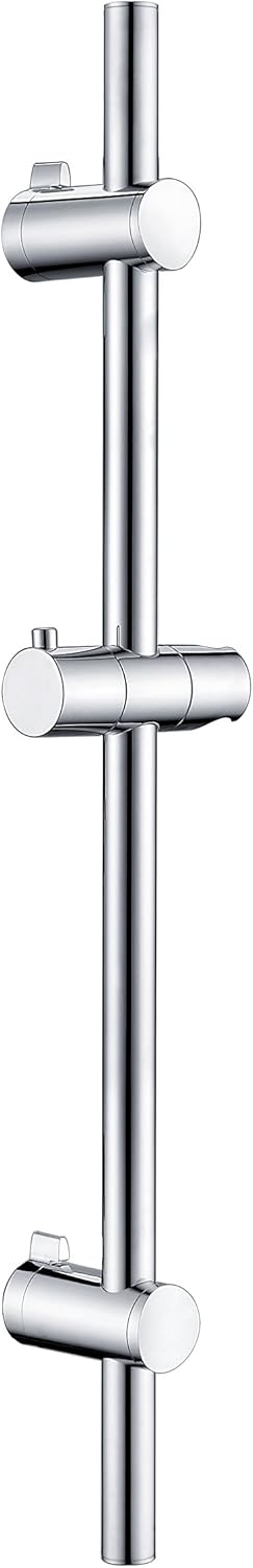 Grünblatt Round Shower Rail, Adjustable Drill Holes for Attachment Chrome (100 cm)