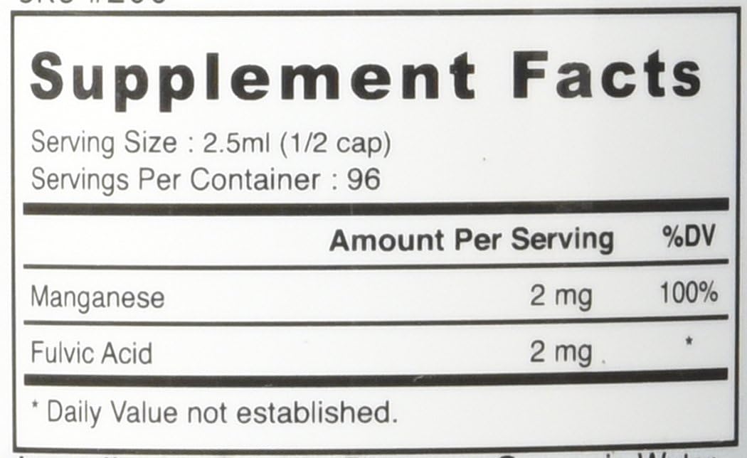 Good State Liquid Ionic Manganese (96 servings at 2 mg elemental, plus 2 mg fulvic acid - 8 fl oz): Health & Personal Care