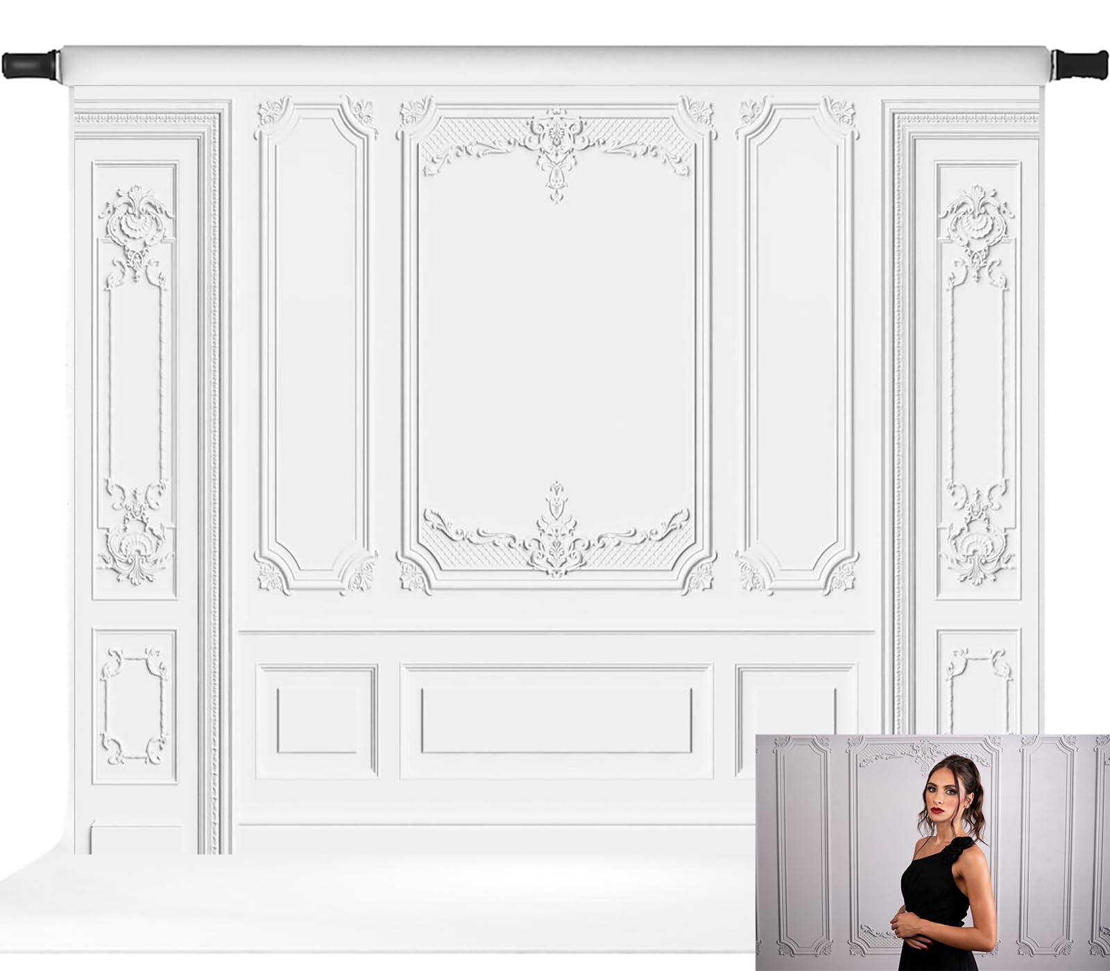 Kate Elegant White Wall Photography Backdrop Classic Interior Style ...
