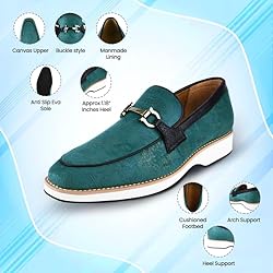 LIBERTYZENO Mens Tuxedo Penny Loafers Canvas