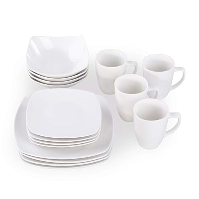 16-Piece Porcelain Square Dinnerware Set with Lebanon Ubuy
